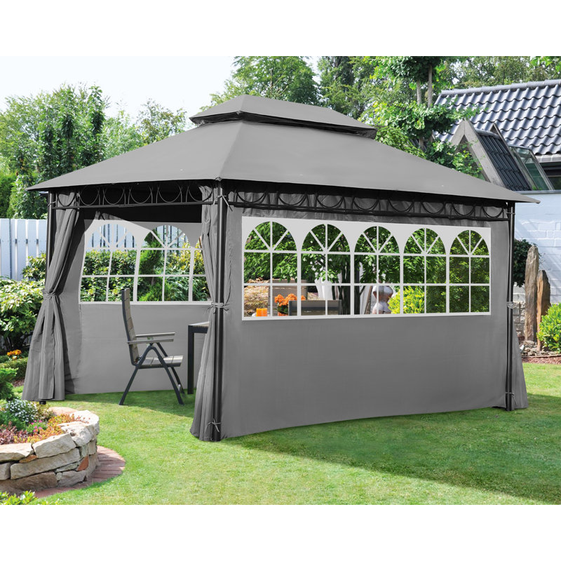 FDW 10 X13 Outdoor Gazebo Waterproof Canopies Gazebos Canopy Tent With 2 Sidewalls Translucent Windows For Backyard Outdoor Patio Party Events Red